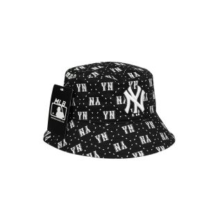 Nón Bucket Xuất Tại Capslyheng Chất Kaki Hiệu MLB Logo Thêu N.Y & Họa Tiết