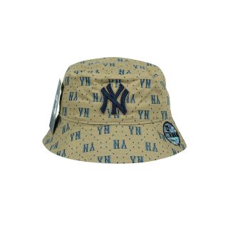 Nón Bucket Xuất Tại Capslyheng Chất Kaki Hiệu MLB Logo Thêu N.Y & Họa Tiết