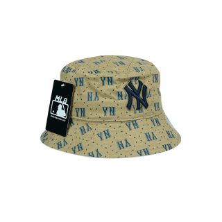 Nón Bucket Xuất Tại Capslyheng Chất Kaki Hiệu MLB Logo Thêu N.Y & Họa Tiết