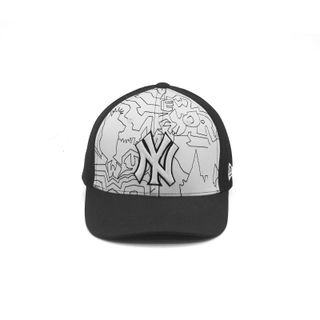 Mũ Lưỡi Trai Sản Xuất Tại Capslyheng Chất Kaki Phối Lưới Hiệu MLB Logo N.Y & Họa Tiết 2D