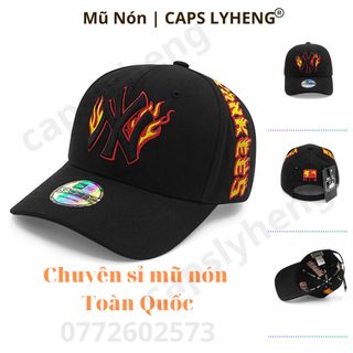 Mũ Lưỡi Trai Sản Xuất Tại Capslyheng Chất Kaki Hiệu MLB Logo N.Y Thêu 3D Họa Tiết