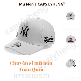 Mũ Lưỡi Trai Sản Xuất Tại Capslyheng Chất Kaki Hiệu MLB Logo N.Y Cao Su Họa Tiết Yankees giá sỉ