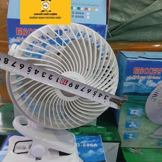 Quạt tích điện mickey 806 để bàn, kẹp đa năng