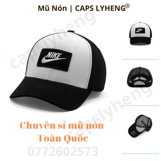 Mũ Lưỡi Trai Sản Xuất Tại Capslyheng Chất Kaki Phối Lưới Logo Ni.ke Cao Su Khối giá sỉ