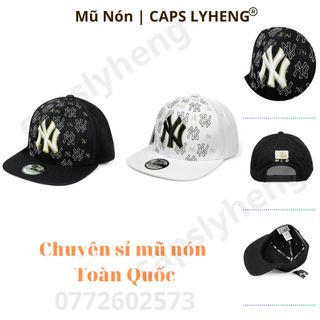 Mũ Lưỡi Trai Snapback Sản Xuất Tại Capslyheng Hiệu MLB Logo N.Y Họa Tiết Khóa Nhựa