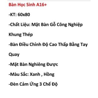 Bàn ghế học sinh R16 có giá sách, bộ bàn học chống gù thông minh kèm kệ sách cho trẻ em điều chỉnh nâng hạ độ cao