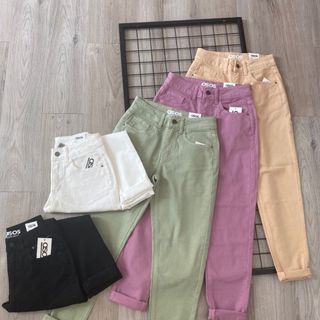 Quần jean màu trơn dáng boyfriend