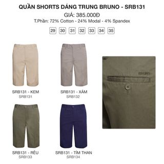 Quần Short nam Bruno dáng classic| nhiều màu - co giãn