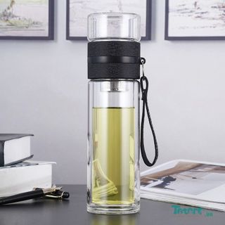 Bình thủy tinh lọc trà 2 lớp