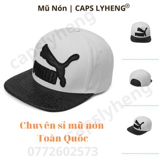 Mũ Lưỡi Trai Snapback Sản Xuất Tại Capslyheng Logo Pu.ma Con Báo Chất Kaki Kết Ốp Da PU Khóa Bấm Cao Cấp giá sỉ