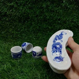 Bộ Ly Cúng Bàn Thờ Gốm Sứ Bát Tràng cao cấp (bộ khay 3 ly) – Bộ Ly Cúng Ông Địa – Đồ Thờ Cúng tráng men sứ - Đồ Thờ Bát Tràng chất lượng đảm bảo