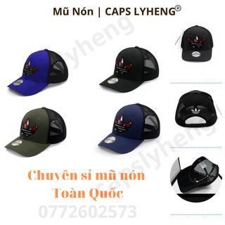 Mũ Lưỡi Trai Sản Xuất Tại Capslyheng Chất Dù Phối Lưới Logo Adi.das Bông Lúa Họa Tiết