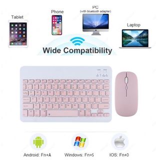 Bàn phím & chuột Bộ bàn phím Bluetooth kết nối điệnn thoại laptopp dễ dàng siêu xinh giá sỉ