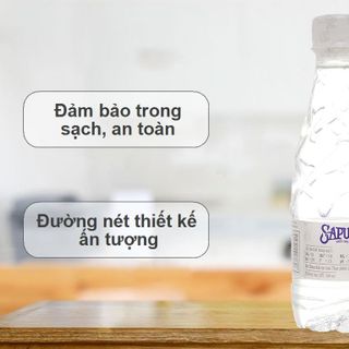 Thùng 24 chai nước tinh khiết SAPUWA diamond 330ml / Lốc 6 chai nước tinh khiết SAPUWA diamond 330ml