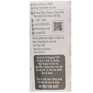 Thùng 24 chai nước tinh khiết SAPUWA 500ml / Lốc 6 chai nước tinh khiết SAPUWA 500ml