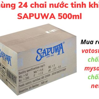 Thùng 24 chai nước tinh khiết SAPUWA 500ml / Lốc 6 chai nước tinh khiết SAPUWA 500ml