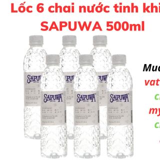Thùng 24 chai nước tinh khiết SAPUWA 500ml / Lốc 6 chai nước tinh khiết SAPUWA 500ml