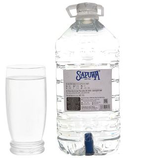 Thùng 4 chai nước tinh khiết SAPUWA 5L có vòi / Combo 2 can nước tinh khiết SAPUWA 5L có vòi
