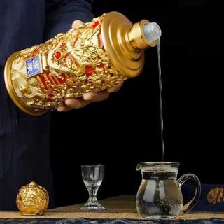 Bình Thủy Tinh Đựng Rượu 1200ml cao cấp mẫu đế vương màu sơn đỏ may mắn, hoa văn rồng - Chai Đựng Rượu Thủy Tinh – Vỏ Chai Rượu Đẹp chưng bàn ăn sang trọng (H2)