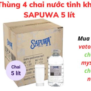 Thùng 4 chai nước tinh khiết SAPUWA 5L / Combo 2 can nước tinh khiết SAPUWA 5L