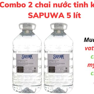 Thùng 4 chai nước tinh khiết SAPUWA 5L / Combo 2 can nước tinh khiết SAPUWA 5L
