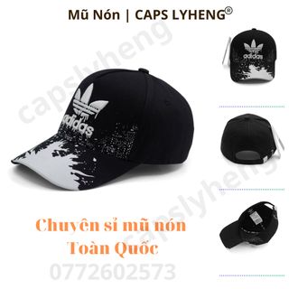 Mũ Lưỡi Trai Sản Xuất Tại Capslyheng Chất Kaki Wash Loang Logo Adi.das Bông Lúa