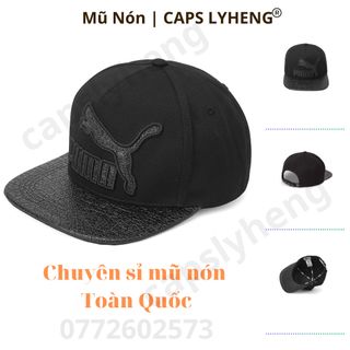 Mũ Lưỡi Trai Snapback Sản Xuất Tại Capslyheng Hiệu Pu.ma Logo Pu.ma Con Báo Chất Kaki Kết Ốp Da PU Khóa Bấm Cao Cấp giá sỉ