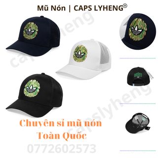 Mũ Lưỡi Trai Sản Xuất Tại Capslyheng Chất Kaki Phối Lưới Logo Adi.das Bông Lúa Họa Tiết