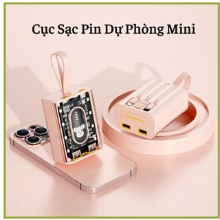 Cục Pin Sạc Dự Phòng Mini Dung Lượng 20000mAH, Có Đèn Nháy, Nhỏ Gọn Kết Hợp 2 Cổng Sạc Mọi Cho Điện Thoại giá sỉ