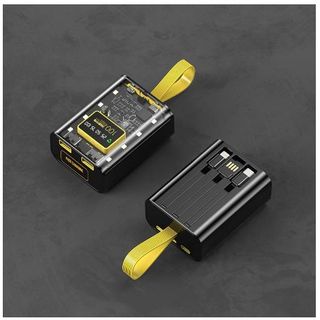 Cục Pin Sạc Dự Phòng Mini Dung Lượng 20000mAH, Có Đèn Nháy, Nhỏ Gọn Kết Hợp 2 Cổng Sạc Mọi Cho Điện Thoại