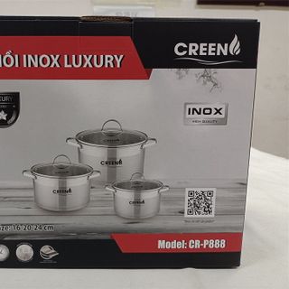 Bộ nồi INOX 3 đáy Luxury CREEN CR-P888
