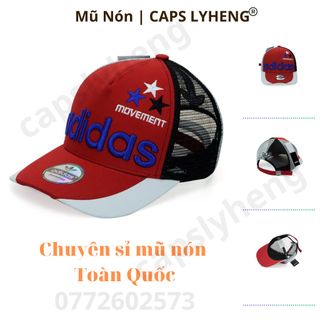 Mũ Lưỡi Trai Sản Xuất Tại Capslyheng Chất Kaki Phối lưới Logo Adi.das Thêu 3D Họa Tiết Basic