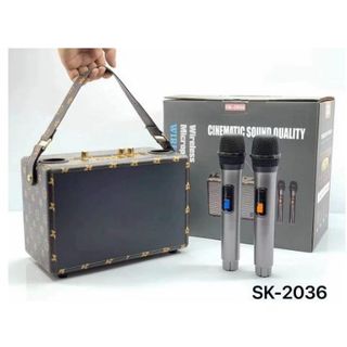 Loa Bluetooth Karaoke Qixi SK-2036 Âm Thanh Siêu Đỉnh Tặng Kèm 2 Tay Mic Không Dây, Thiết Kế Cực Đẹp. Bảo Hành 12 Tháng