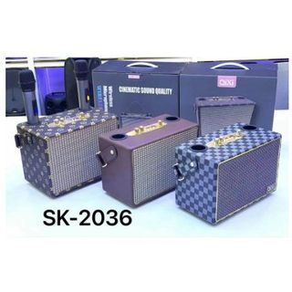 Loa Bluetooth Karaoke Qixi SK-2036 Âm Thanh Siêu Đỉnh Tặng Kèm 2 Tay Mic Không Dây, Thiết Kế Cực Đẹp. Bảo Hành 12 Tháng
