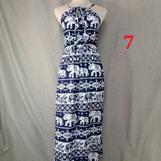Đầm maxi yếm lanh thái