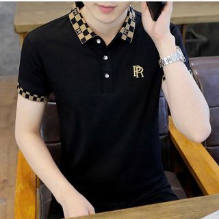 ÁO POLO ĐEN IN CỔ IN CHỮ R SIÊU BỰ