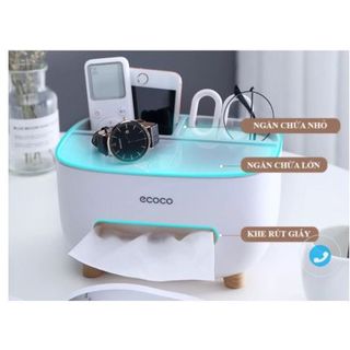 Hộp Đựng Giấy Ăn Kèm Khay Để Điện Thoại Điều Khiển ECOCO