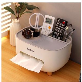 Hộp Đựng Giấy Ăn Kèm Khay Để Điện Thoại Điều Khiển ECOCO