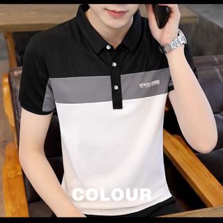 ÁO POLO ĐEN PHỐI XÁM PHỐI TRẮNG