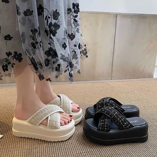 dép nữ quai chéo dạ tweet