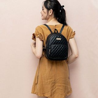 BALO NỮ MINI CAO CẤP OVAL DA TRÁM TAG CHỮ MẠ VÀNG AS23023 - TRÙM SỈ VN