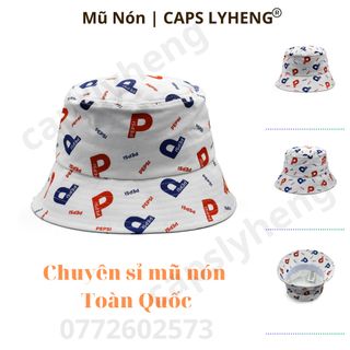 Mũ Nón Bucket Sản Xuất Tại Capslyheng Chất Kaki Logo Pe.si