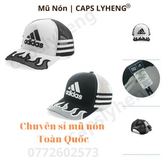 Mũ Lưỡi Trai Sản Xuất Tại Capslyheng Chất kaki Phối Lưới Logo Adi.das Thêu 3D Họa Tiết Trước sau