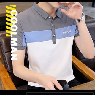 ÁO POLO XÁM PHỐI XANH PHỐI TRẮNG