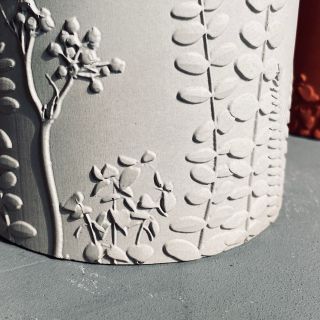 Hũ nến (Cốc nến) xi măng- HandMade/ Điêu khắc- Mùa Xuân