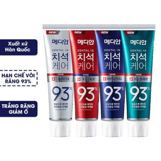 Kem Đánh Răng Median Dental IQ 93% Hàn Quốc trắng, xanh ngọc, đỏ, xanh dương