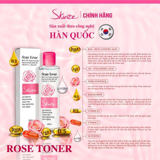 Nước hoa hồng Toner Skinze Acne Oil Control cho da dầu mụn Diếp cá Hoa hồng BHA Niacinamide Azelaic Acid Tetrahydro Curcumin