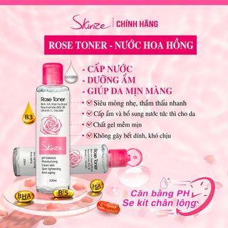 Nước hoa hồng Toner Skinze Acne Oil Control cho da dầu mụn Diếp cá Hoa hồng BHA Niacinamide Azelaic Acid Tetrahydro Curcumin