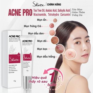 Kem chấm mụn Skinze loại bỏ mụn thâm mụn viêm mụn lưng mụn ẩn tinh dầu tràm trà Azelaic acid BHA Niacinamide B5 kháng viêm giảm thâm mụn