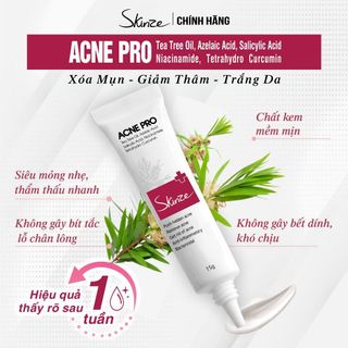 Kem chấm mụn Skinze loại bỏ mụn thâm mụn viêm mụn lưng mụn ẩn tinh dầu tràm trà Azelaic acid BHA Niacinamide B5 kháng viêm giảm thâm mụn